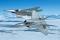 F-22 pilot releases flares during a training flight from JB Elmendorf-Richardson in Alaska.