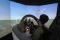 Student pilots fly the T-50 in two types of simulators: an operational  flight trainer and a full mission trainer. The former (shown here) is used primarily as  a procedures trainer and has a full cockpit and a large five-panel  display. The latter is a full dome simulator used for training an entire  flight.