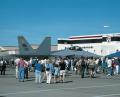 25–26 April 1997: The YF-22 prototype that had been used as an engineering tool in Marietta is displayed at the Air Force’s Golden Air Tattoo at Nellis AFB, Nevada. The aircraft is shown in the colors and marking of the Air Force’s Fighter Weapons School. It is later delivered to the Air Force Museum at Wright-Patterson AFB, Ohio.