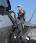 7 September 1997: Chief test pilot Paul Metz gives a thumbs up before getting into the F-22 for its first flight.