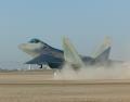 15 September 2005: First planned landing of a Raptor occurs on the dry lakebed at Edwards AFB. The pilot of Raptor 06 is John Fergione.