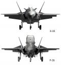 The X-35 canopy was a two-piece, side-opening design with a conventional  bow frame. The F-35 is a one-piece, forward-opening design with an  integrated bow frame. The change improves signature characteristics  while maintaining low weight. The bow frame was moved back slightly to  improve visibility.