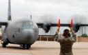 The first C-130J Super Hercules was delivered to the 317th Airlift Group at Dyess AFB, Texas, on 16 April 2010. US Air Force Chief of Staff Gen. Norton Schwartz flew the new C-130J to the ceremony. Here, the aircraft is marshalled in at the start of the ceremony.