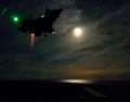 14 August 2013: Marine Corps test pilot Maj. C. R. Clift completed the first shipboard vertical landing at night for an F-35B. The landing occurred during developmental tests aboard the USS <i>Wasp.</i>