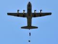 A US Air Force C-130J Super Hercules crew from the 37th Airlift Squadron at Ramstein AB, Germany, drops a container deployment system over Plovdiv, Bulgaria, on 16 July 2013 during a flying training deployment called Thracian Summer.