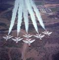 The Thunderbirds began flying the F-100D from 1964 through 1968, performing 1,111 airshows in the aircraft.