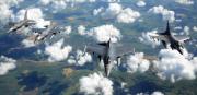 F-16 Formation Over Europe