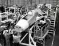 YF-16 No. 1 fuselage comes together in Fort Worth in June 1973. These were the first two major components to be joined.