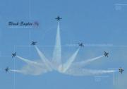<p>The Black Eagles, the aerobatic team of the Republic of Korea Air Force, began flying the T-50 during the 2009 show season. The team switched to the T-50B in 2011. Please note that most of the aerial routines in this video are shown at two or three times actual speed.</p>