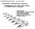 Before the YF-16 configuration was finalized, seventy-eight configuration variables having significant impact on the maximum usable maneuver potential had been thoroughly analyzed, evaluated, and wind tunnel tested. All variables leading to the configuration definition were wind tunnel tested at speeds from Mach 0.2 to 2.2 and at angles of attack and yaw up to twenty-eight degrees and twelve degrees, respectively.